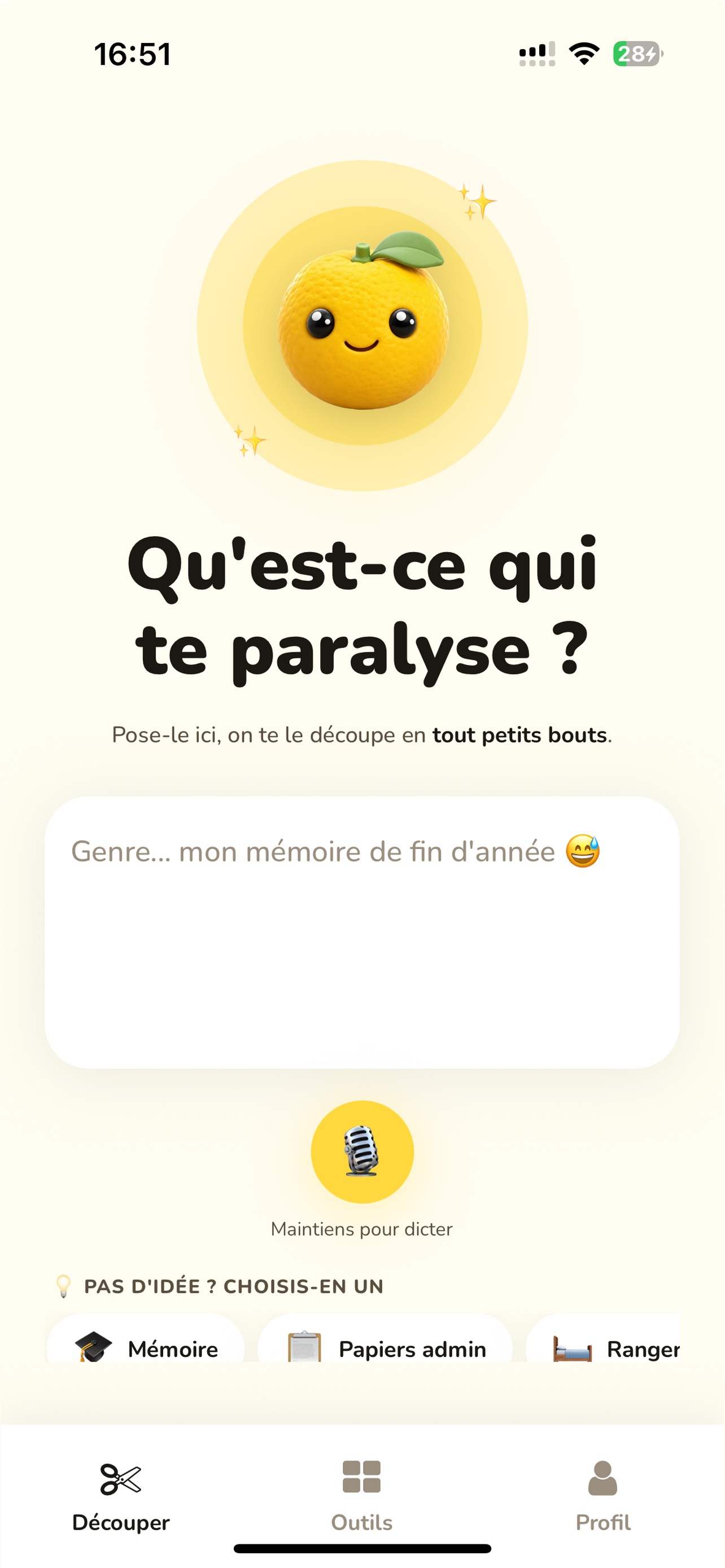 Yuzu — écran Découper, Magic ToDo